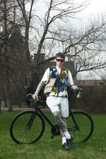 Жилет Called a Garment Wilderness tie-dye синий / хаки