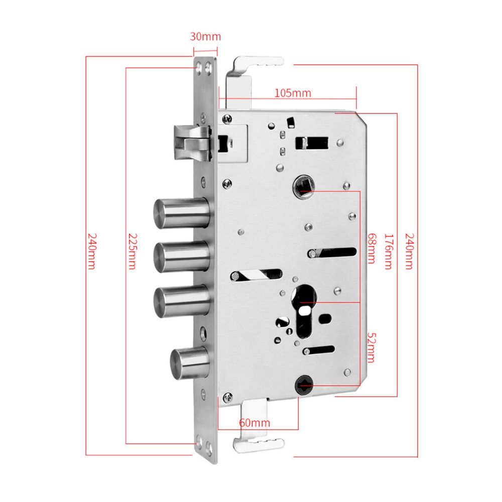 Самозапорная 3х ригельная мортиза с круглыми ригелями 60x68 TTLOCK