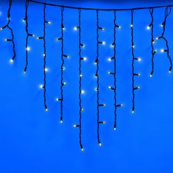 ULD-B3007-200-TBK WARMWHITE-WHITE IP67 Бахрома светодиодная с эффектом мерцания. 3м. Соединяемая. 200 светодиодов. Теплый белый и белый свет. Провод черный. ТМ Uniel