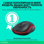 Мышь Logitech M185 Red (910-002633)