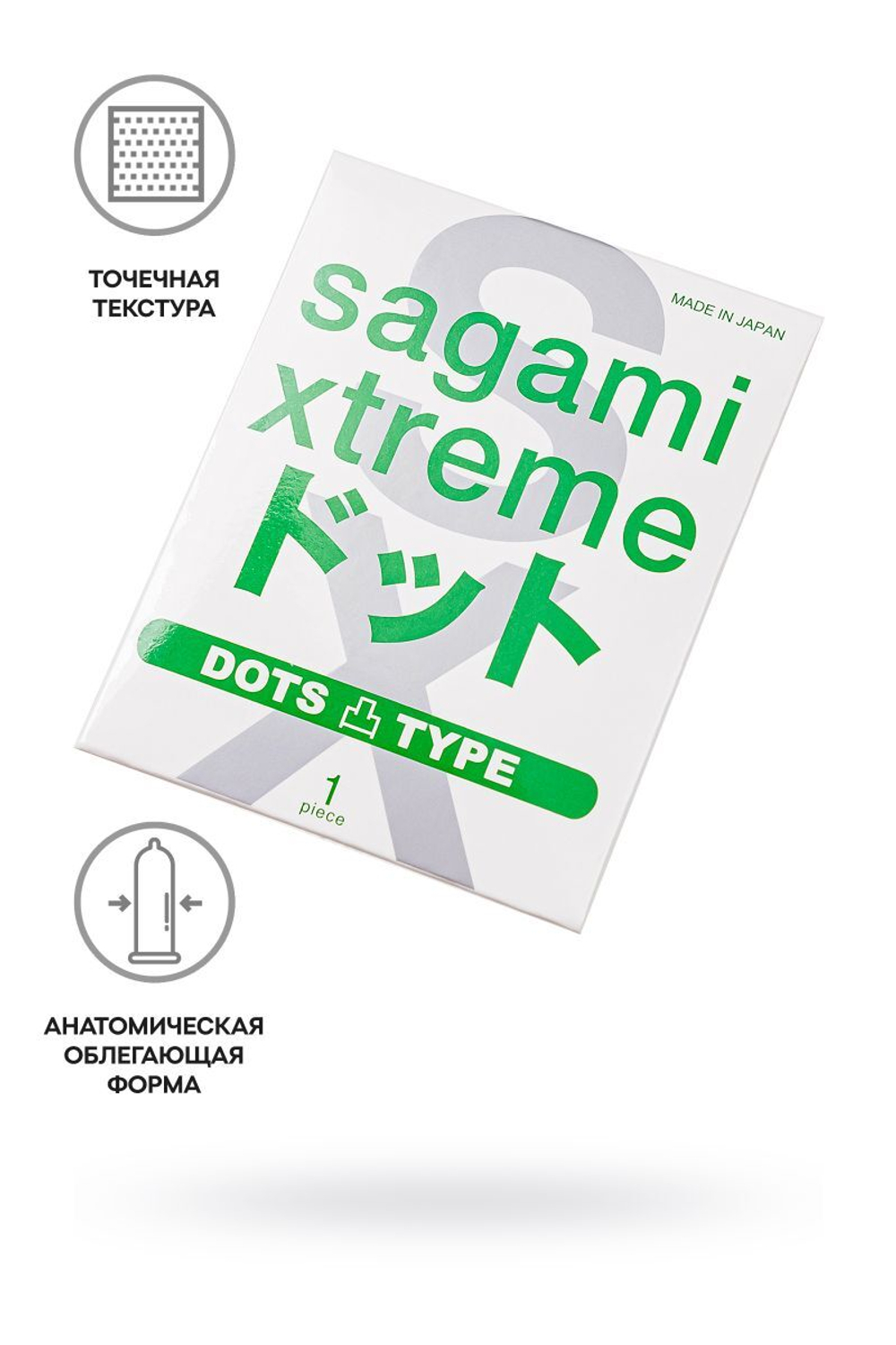 Презерватив Sagami Xtreme Type-E с точками, 0,04 мм