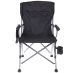 Кресло складное с подлокотниками до 100 кг SJ-0054, 58*58*92 см, цвет: чёрный, ТуристМастер