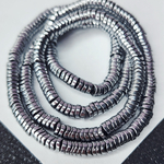 Гематит, гематин, серебристый, бусина рондель волна, размер 4.5мм, цена за набор 50 шт