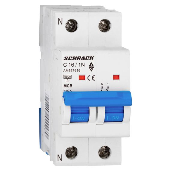 Автоматический выключатель Schrack Technik 1P+N C 16A 6kA Amparo AM617616--