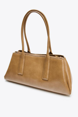 ZARA СУМКА-CITY С ЭФФЕКТОМ КРАКЕЛЮРА, БЕЖЕВЫЙ