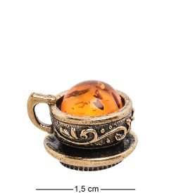 AM-3198 Фигурка «Чашечка маленькая» (латунь, янтарь)