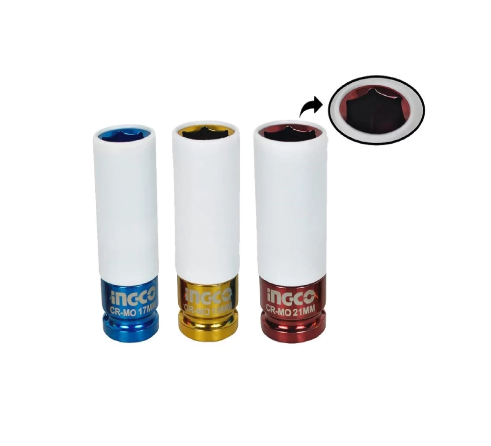 Набор ударных торцевых головок INGCO HNMLNS031 INDUSTRIAL 1/2" 17/19/21 мм