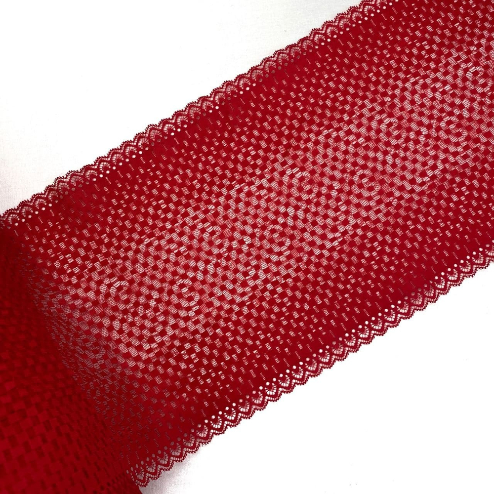 Кружево эластичное красное 22 см