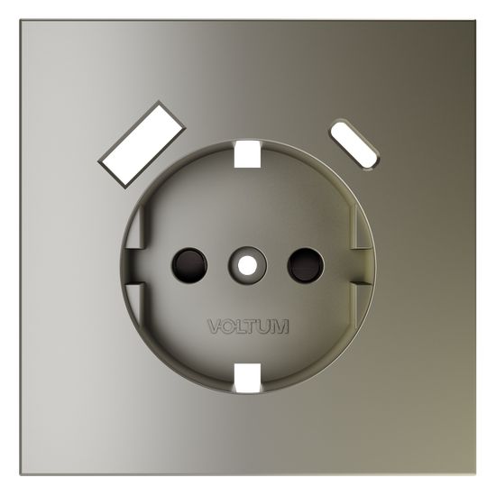 Накладка для розетки с заземлением и защитными шторками, с USB A+C, S70 (шелк)