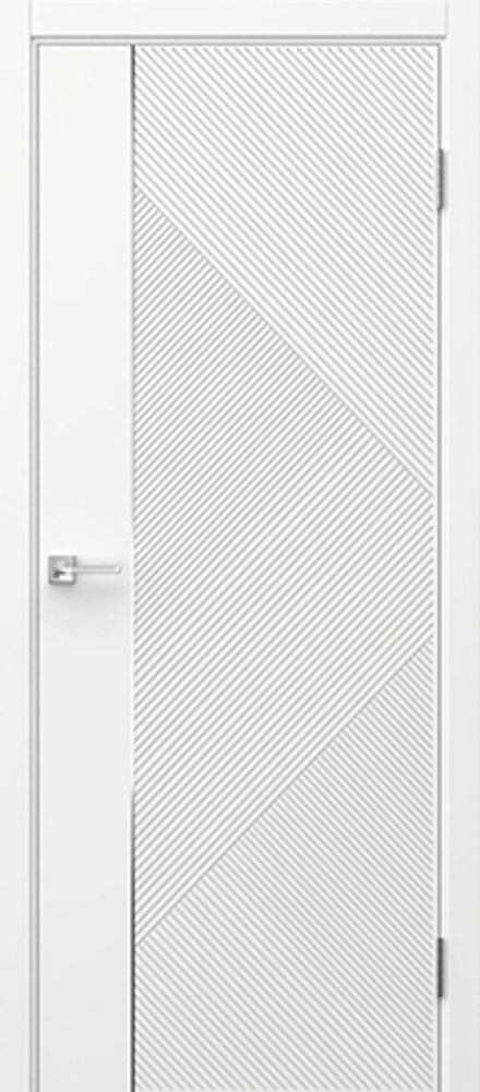 Межкомнатная дверь House Doors Соло 4 ДГ (молдинг серебро) RAL 9003