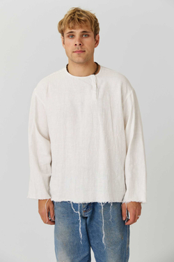 Косоворотка из белого льна