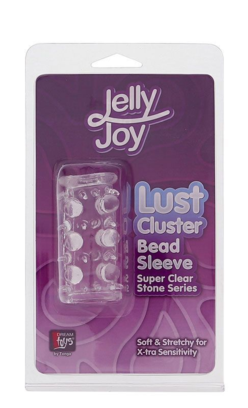 Прозрачная насадка на пенис с шипами и бугорками JELLY JOY LUST CLUSTER CLEAR (Цвет: прозрачный)