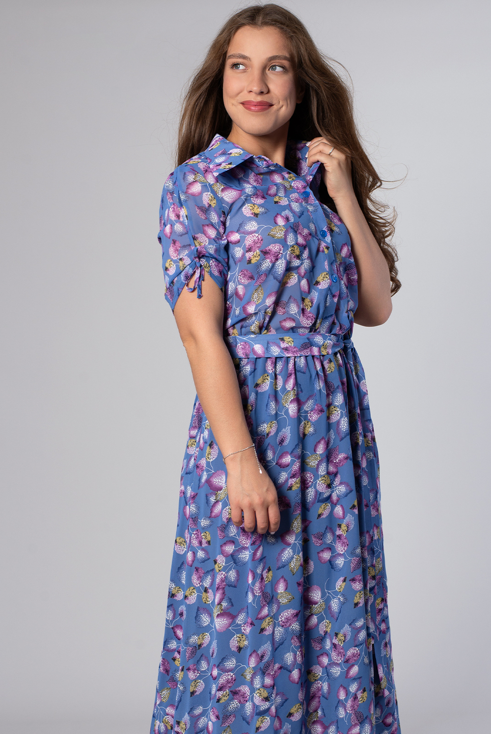 Платье женское 4011ВП, листок голубой #284ЛГ054011ВП