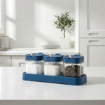 Набор банок с крышкой для специй Lavaretsik 3 шт, стекло/полипропилен