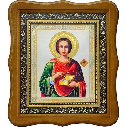 Пантелеймон Целитель. Икона с мощевиком.