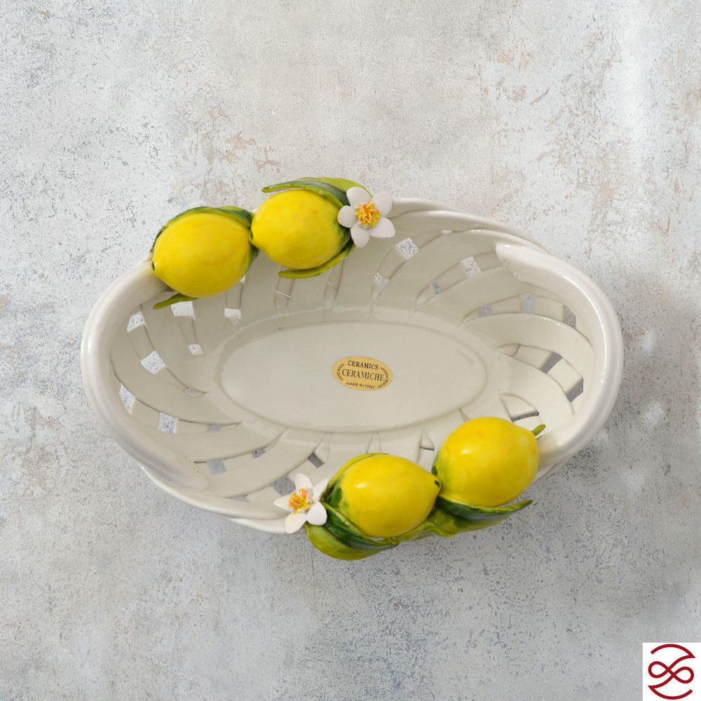 Корзина с ручками овальная Orgia Лимоны 28*20 см