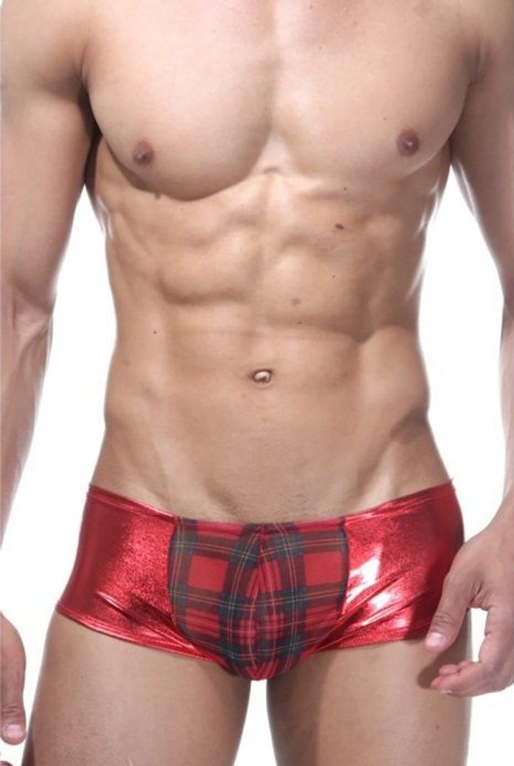Красные блестящие трусы-хипсы (Размер: L-XL) (Цвет: красный)