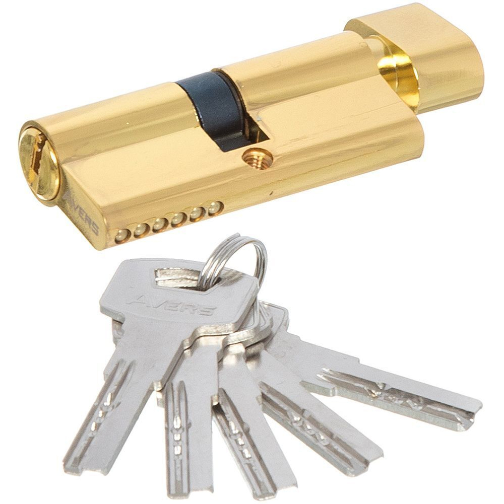 Личинка замка двери Avers, ZM-70-C-G, 21648, 70 мм, с заверт, золото