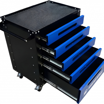 Инструментальная тележка GWT-B5 (5 ящиков, колеса с тормозом, синяя)