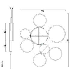 Потолочная Люстра Twine 7 Rings Black By Imperiumloft