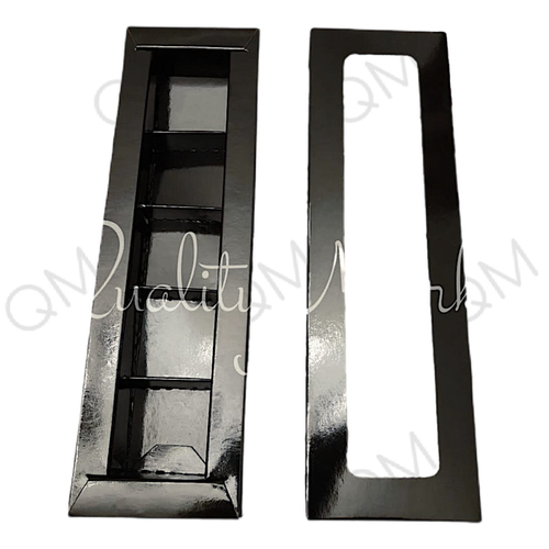 Коробка для 5 конфет с вклеенным окном 235*70*30 мм (черная), 10 шт