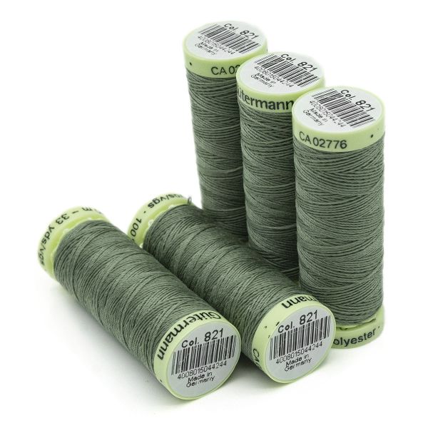 Нитки отделочные Gutermann Top Stitch 30 (30 метров), 5 кат. | 821 серый офицерский