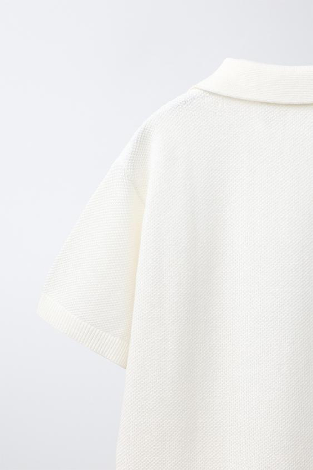 ZARA ПОЛО ИЗ ТКАНИ ПИКЕ, БЕЛЫЙ