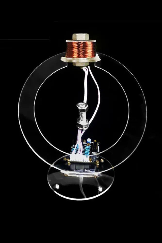 Набор для сборки и пайки (конструктор) "Магнитный левитатор / левитрон / левитация" с корпусом