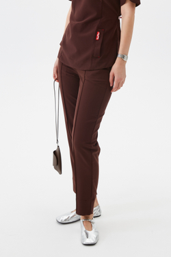 Брюки зауженные медицинские женские Сьют, шоколад