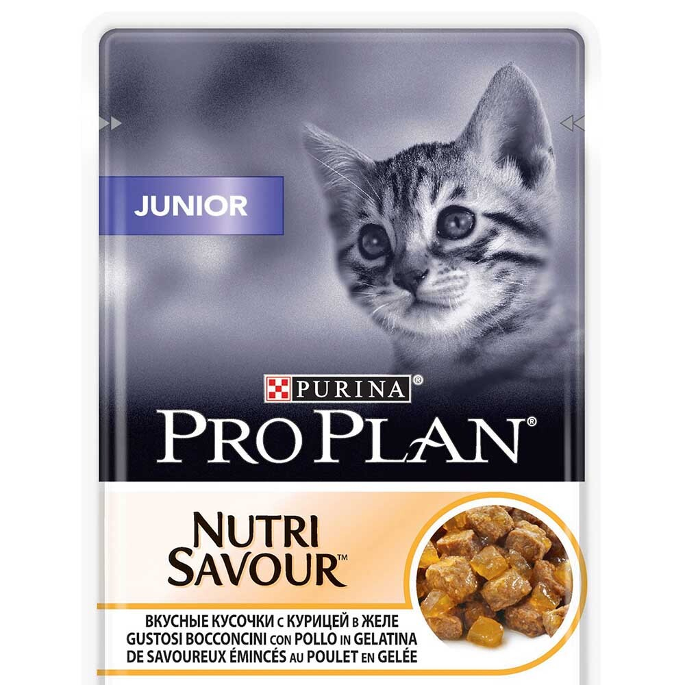 Pro Plan Junior Chicken 85 г - консервы (пауч) для котят (курица кусочки в желе)