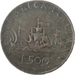 Italy, 500 Lire 1958 – Christopher Columbus & Renaissance Bust