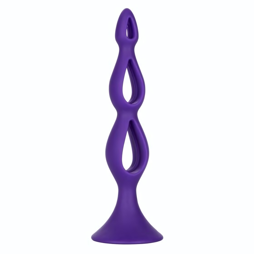 Фиолетовая анальная елочка Silicone Triple Probe - 14,5 см. (Цвет: фиолетовый)