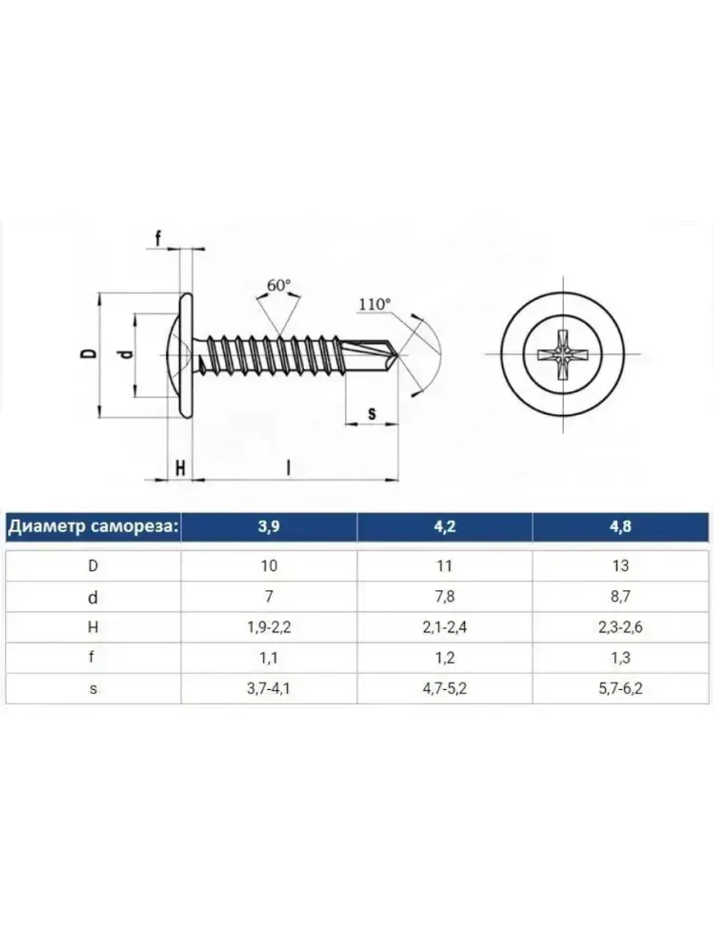 Саморезы с прессшайбой со сверлом 4,2 х 13мм 1 кг