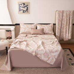 Комплект постельного белья с покрывалом Сатин Вуаль Авроры «Природная симфония»