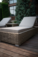 Шезлонг-лежак Besta Fiesta из искусственного ротанга Besta Fiesta ЛЕОН, светло-бежевый