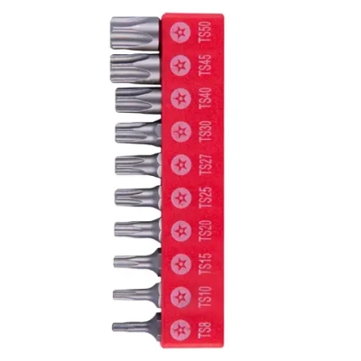 Набор бит 1/4" пятилучевых с отверстием AV Steel 10 предметов