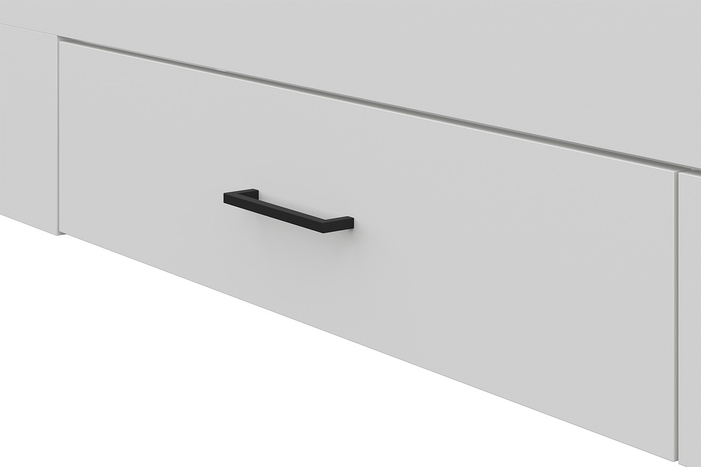 Кровать двойная с ящиками Бали, Белый шагрень