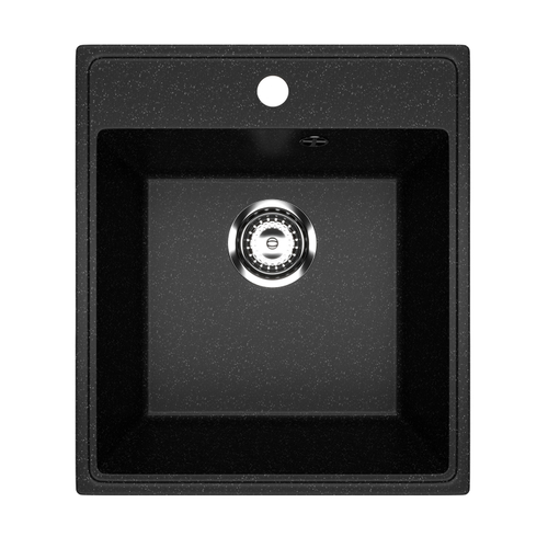 Мойкa ML-GMU02 УЛЬТРА прямоугольная, черный камень, 425*485 мм (глуб. чаши 175)
