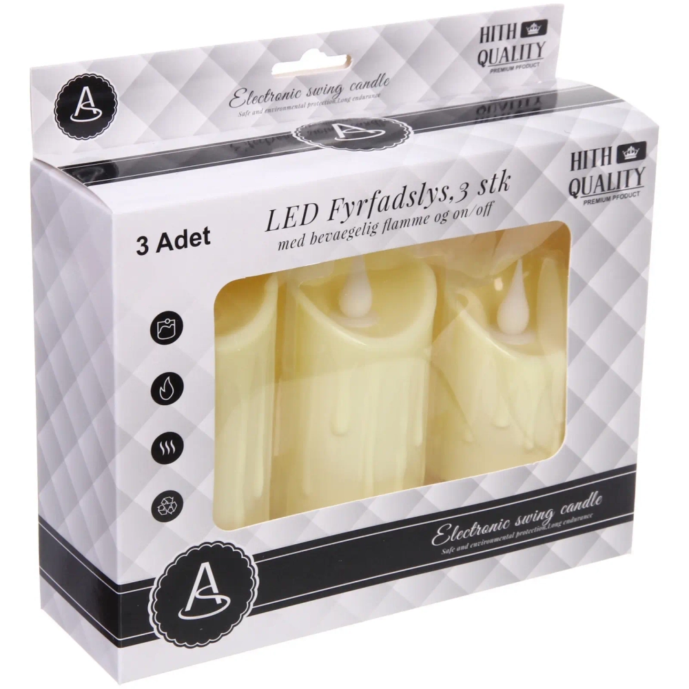 Сувенир с подсветкой «Свеча - Сказка» 5*7/9/12,5 см (набор 3 шт)