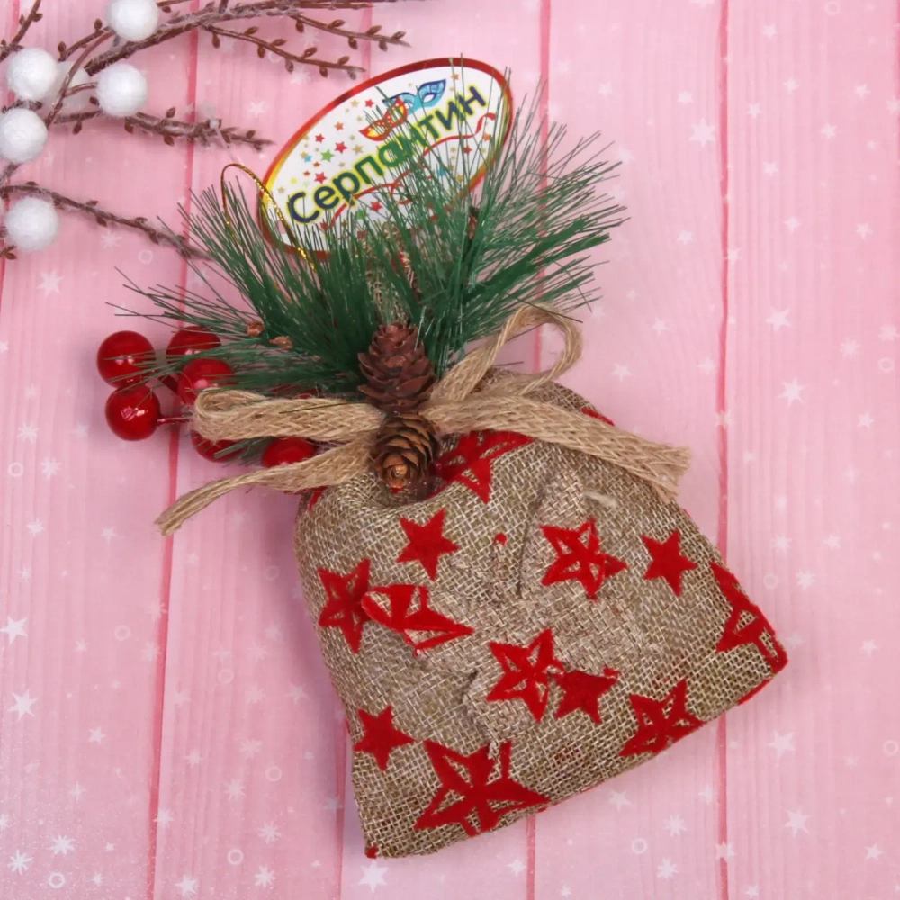 Подвеска новогодняя JOLLY «Мешочек еловый» 10*17 см