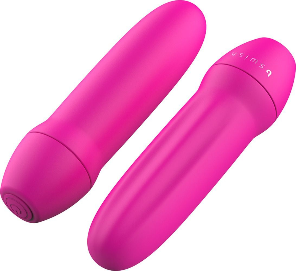 Ярко-розовая рельефная вибропуля Bmine Basic Reflex - 7,6 см. (Цвет: ярко-розовый)