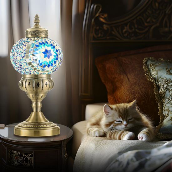 CL419816 Каир Мозаика Синяя Св-к Настольный