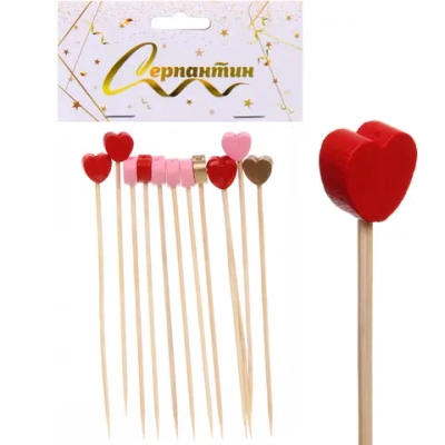 Шпажки для канапе 12 см «Love evening» 12 шт, микс