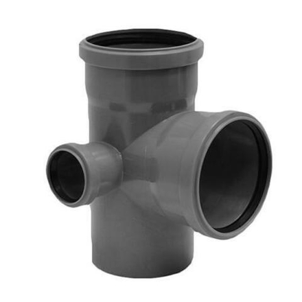 Крестовина канализационная серая 110*110*50мм 90° 2-х пл. правый РР-Н