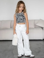 Летний кроп топ трикотажный детский