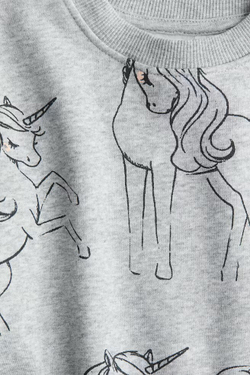 H&M Платье с принтом, светло-серый