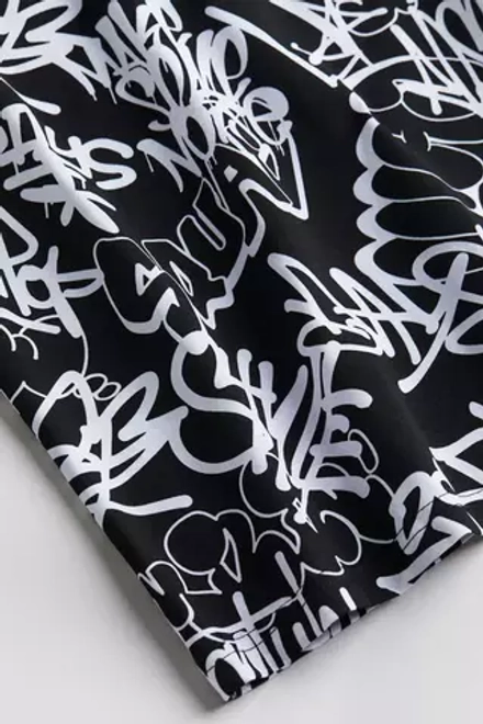 H&M Футболка из хлопка с принтом, черный