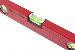 Уровень алюминиевый, 400 мм, 3 глазка, красный, линейка Matrix