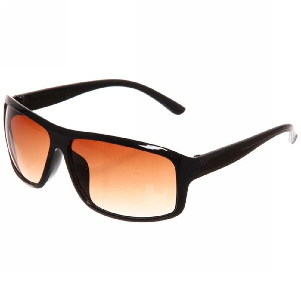 Очки солнцезащитные в чехле, стиль спортивный «Мода», цвет коричневый, литые, глянцевая оправа