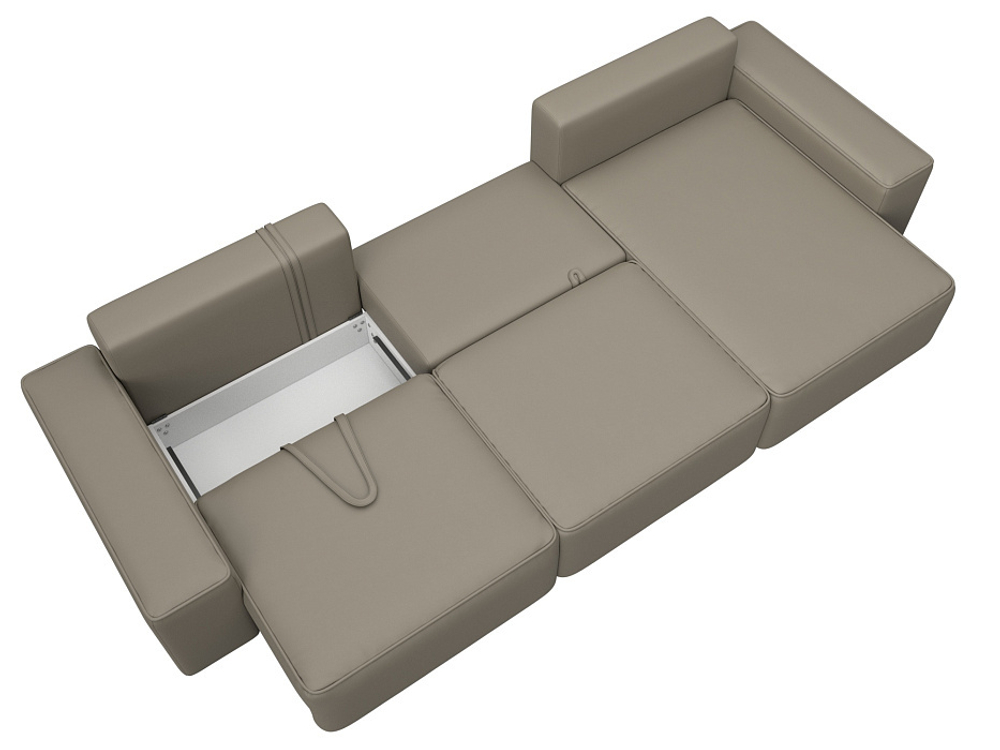 Диван угловой Лига-074 угол универсальный ЭКОКОЖА GRIFON 04 бежевый